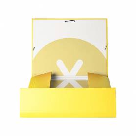 Carpeta liderpapel antartik gomas a4 3 solapas carton forrado trending color amarillo