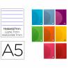 Libreta liderpapel 360 tapa de plastico a5 48 hojas 90g/m2 horizontal con doble margen colores surtidos - LF04