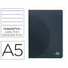 Libreta liderpapel 360 tapa de plastico a5 48 hojas 90g/m2 horizontal con doble margen tapa negra - LF06