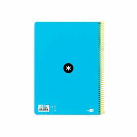 Cuaderno espiral liderpapel a4 antartik tapa dura 80h 90gr cuadro 4mm con margen color azul