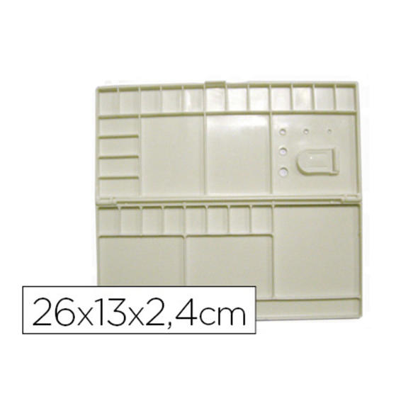 Paleta caja plastico artist rectangular 26x13x2,4 cm