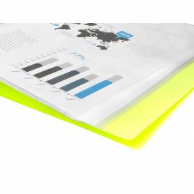 Carpeta liderpapel escaparate 80 fundas polipropileno din a4 amarillo fluor opaco