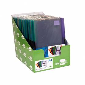 Carpeta liderpapel dossier pinza lateral polipropileno din a4 30 hojas pack de 4 colores surtidos