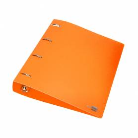 Carpeta liderpapel 4 anillas mixtas 40 mm polipropileno din a4 naranja fluor opaco