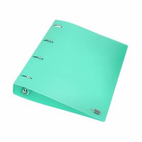 Carpeta liderpapel 4 anillas mixtas 40 mm polipropileno din a4 verde manzana opaco