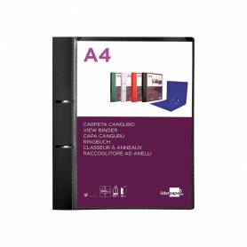 Carpeta liderpapel canguro 2 anillas 40 mm mixtas polipropileno din a4 negro opaco