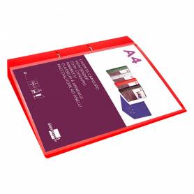 Carpeta liderpapel canguro 2 anillas 40 mm mixtas polipropileno din a4 rojo translicudo