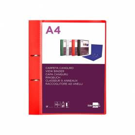 Carpeta liderpapel canguro 2 anillas 40 mm mixtas polipropileno din a4 rojo translicudo