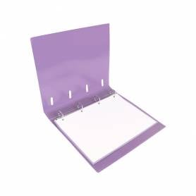 Carpeta con recambio liderpapel a4 cuadro 5mm 100 hojas 80g polipropileno 4 anillas 40mm lavanda opaco