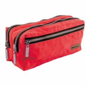 Bolso escolar liderpapel portatodo rectangular 3 bolsillos rojo 210x80x85 mm