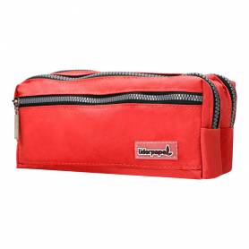 Bolso escolar liderpapel portatodo rectangular 3 bolsillos rojo 210x80x85 mm