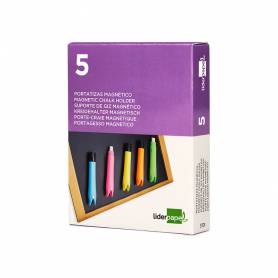 Portatizas plastico liderpapel magnetico colores surtidos caja de 5 unidades