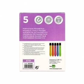 Portatizas plastico liderpapel magnetico colores surtidos caja de 5 unidades