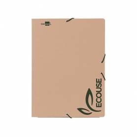 Carpeta liderpapel gomas din a4+ 3 solapas ecouse cartulina 400 g/m2 color kraft marron