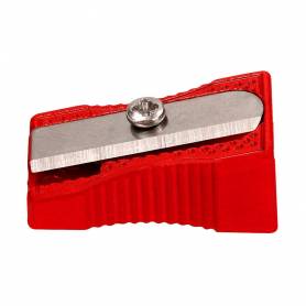 Sacapuntas liderpapel metalico cuña 1 uso color rojo