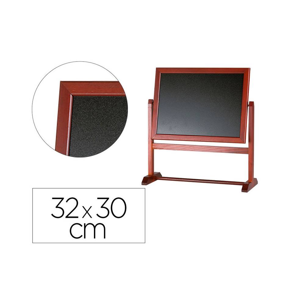 Pizarra marron liderpapel para hosteleria doble cara volteable con superficie para rotuladores 32x30 cm