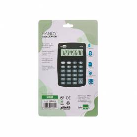 Calculadora liderpapel bolsillo xf01 8 digitos pilas color negro 99x64x9 mm