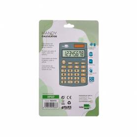 Calculadora liderpapel bolsillo xf07 8 digitos solar y pilas color gris 98x62x8 mm