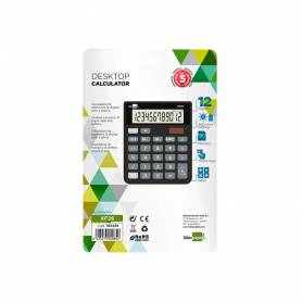 Calculadora liderpapel sobremesa xf26 12 digitos solar y pilas 127x105x24 mm color negro