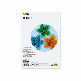 Cartulina liderpapel a4 180g/m2 25 colores surtidos paquete de 100 hojas