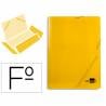 Carpeta liderpapel gomas folio 3 solapas carton plastificado color amarillo - CG96