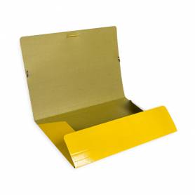 Carpeta liderpapel gomas folio 3 solapas carton plastificado color amarillo