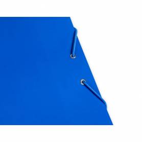 Carpeta liderpapel gomas folio 3 solapas carton plastificado color azul