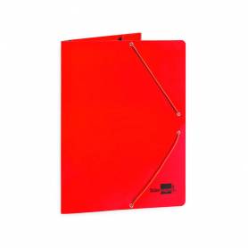 Carpeta liderpapel gomas folio 3 solapas carton plastificado color rojo