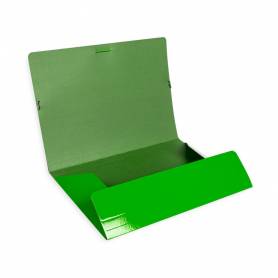 Carpeta liderpapel gomas folio 3 solapas carton plastificado color verde