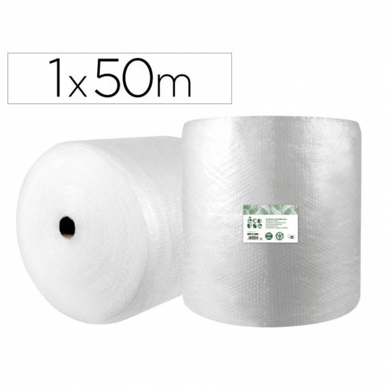 Plastico burbuja liderpapel ecouse 1x50m 30% de plastico reciclado