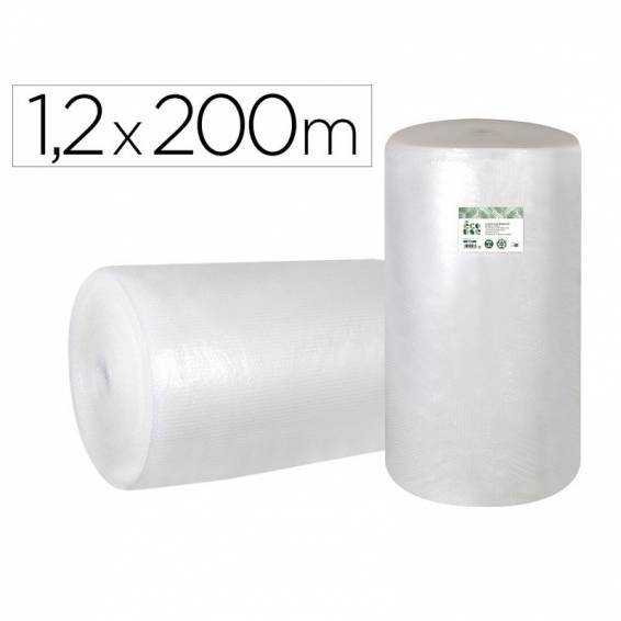 Plastico burbuja liderpapel ecouse 1.20x200m 30% de plastico reciclado