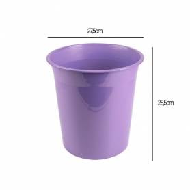 Papelera plastico liderpapel lavanda opaco 13 litros 275x285 mm