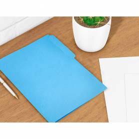 Subcarpeta cartulina liderpapel folio pestaña superior 240g/m2 azul