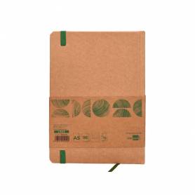 Libreta liderpapel ecouse 100% reciclada a5 96 hojas 70g/m2 horizontal con gomilla y marca paginas