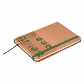 Libreta liderpapel ecouse 100% reciclada a5 96 hojas 70g/m2 horizontal con gomilla y marca paginas