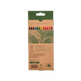 Lapices de colores liderpapel ecouse caja de 12 unidades colores surtidos con certificado fsc