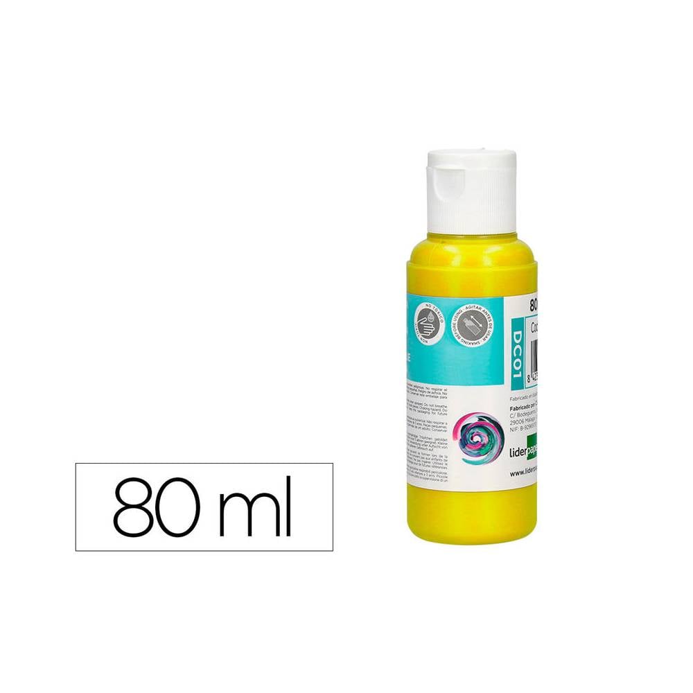 Pintura acrilica liderpapel bote de 80 ml amarillo