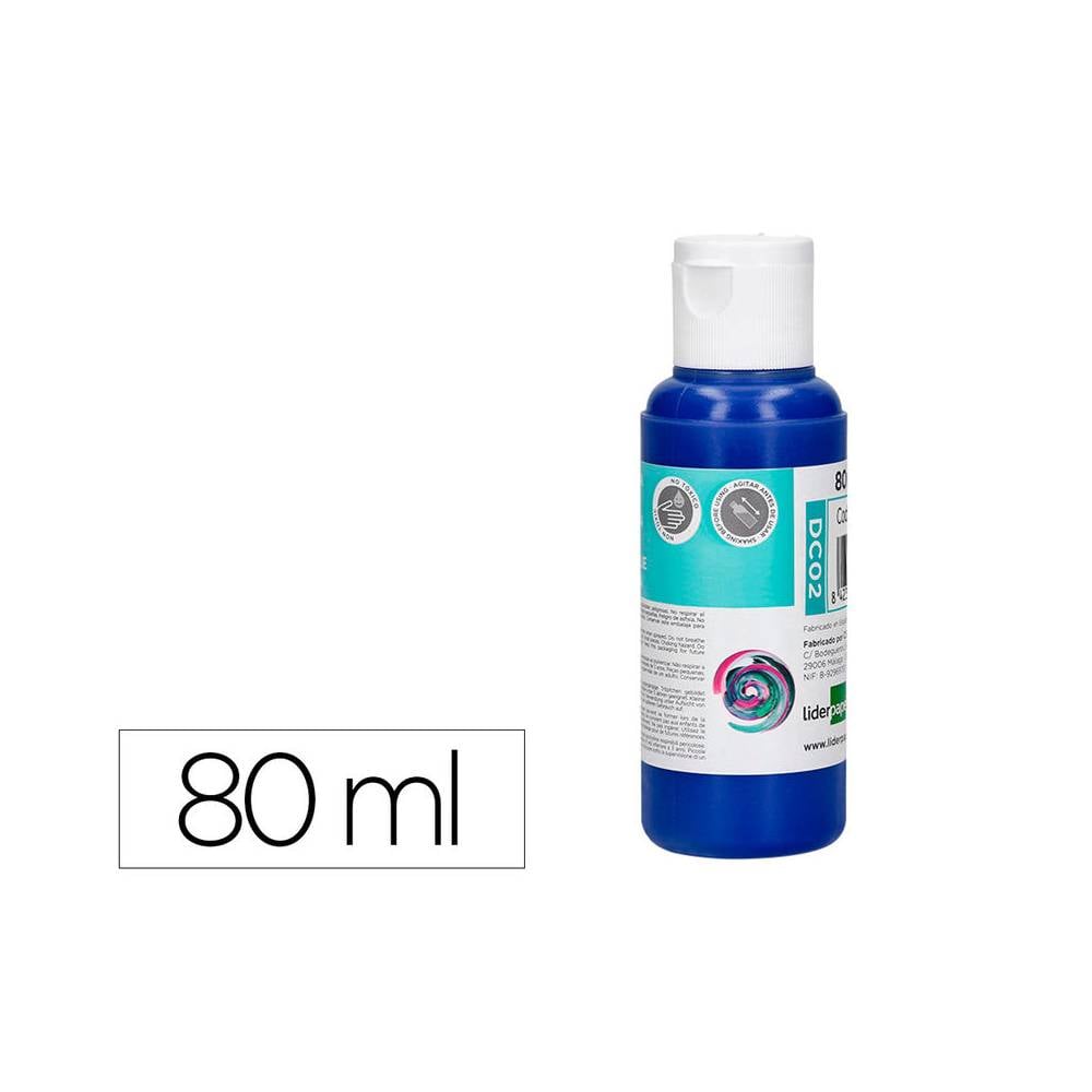 Pintura acrilica liderpapel bote de 80 ml azul ultramar