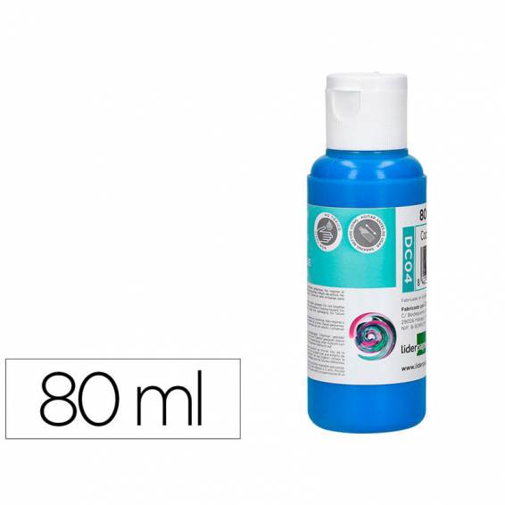 Pintura acrilica liderpapel bote de 80 ml cian