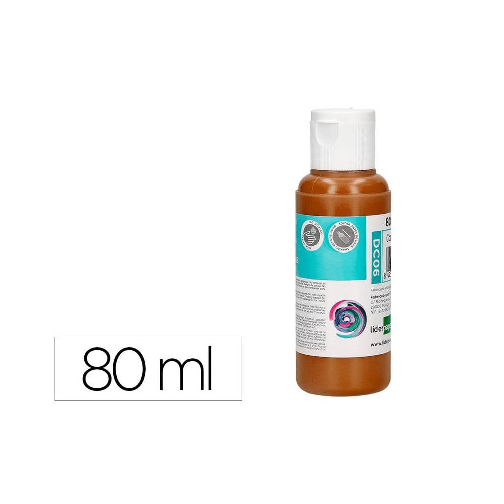 Pintura acrilica liderpapel bote de 80 ml marron