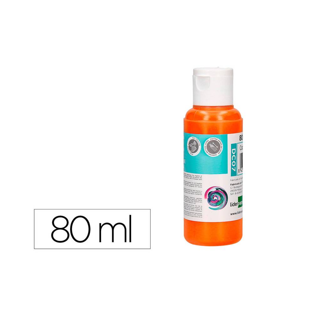 Pintura acrilica liderpapel bote de 80 ml naranja