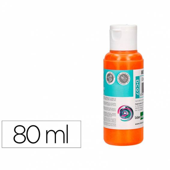 Pintura acrilica liderpapel bote de 80 ml naranja