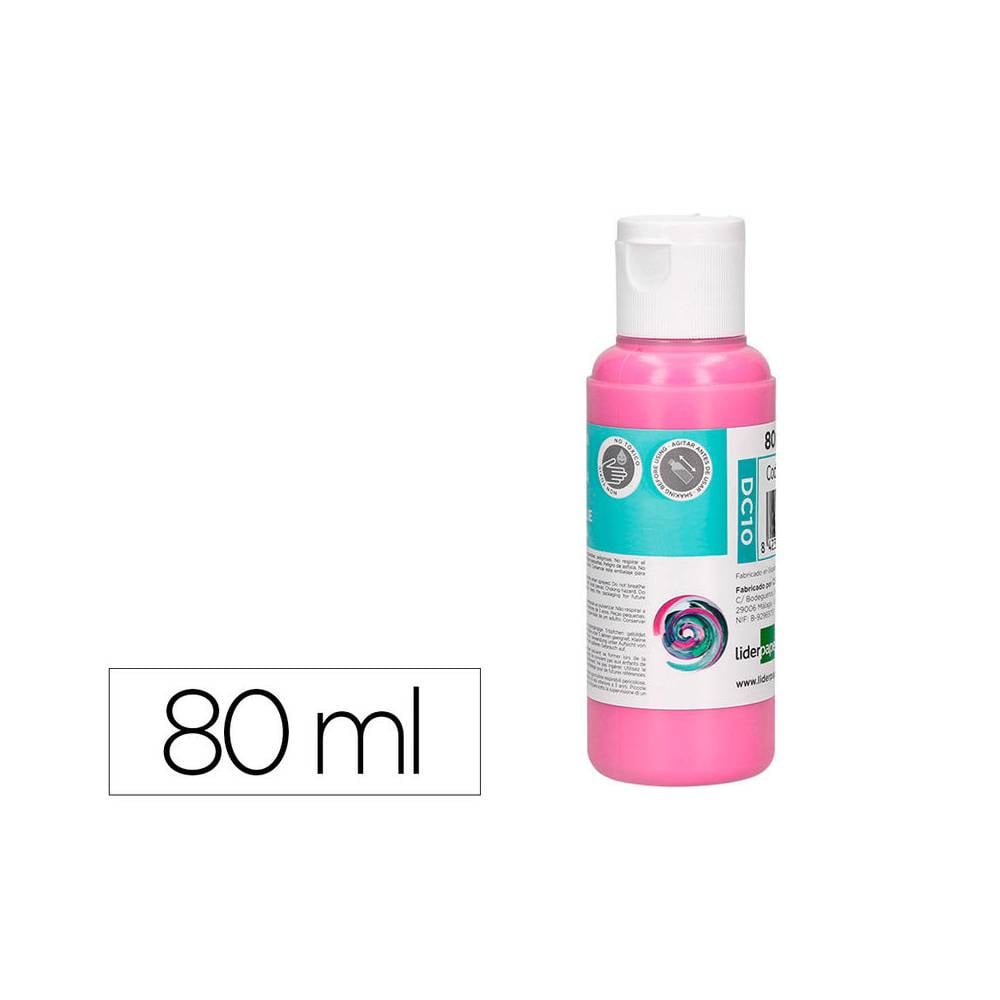 Pintura acrilica liderpapel bote de 80 ml rosa