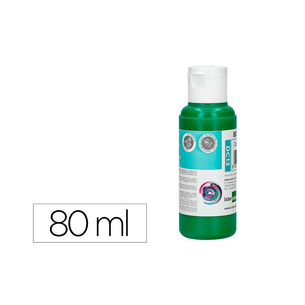 Pintura acrilica liderpapel bote de 80 ml verde oscuro