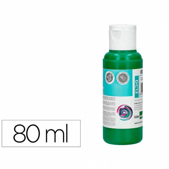 Pintura acrilica liderpapel bote de 80 ml verde oscuro