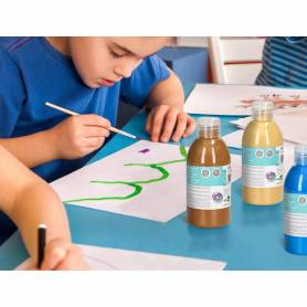 Pintura acrilica liderpapel bote de 250 ml cian