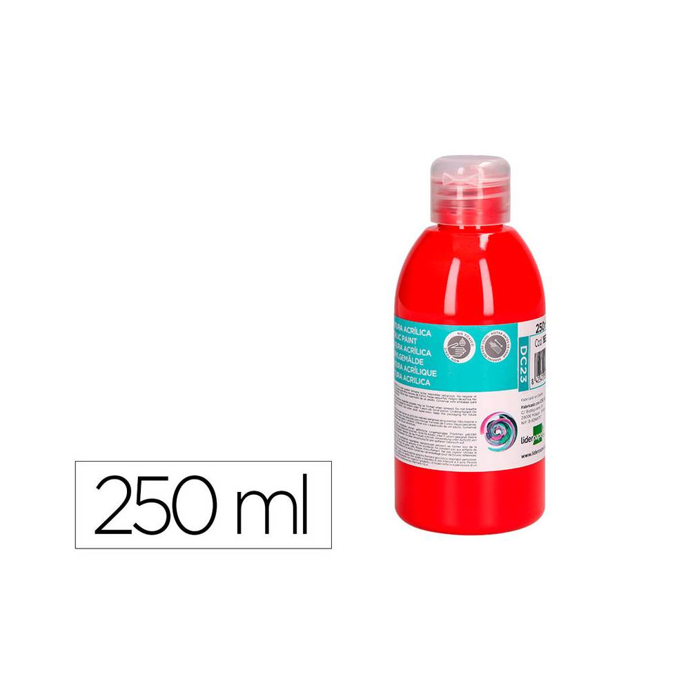 Pintura acrilica liderpapel bote de 250 ml rojo