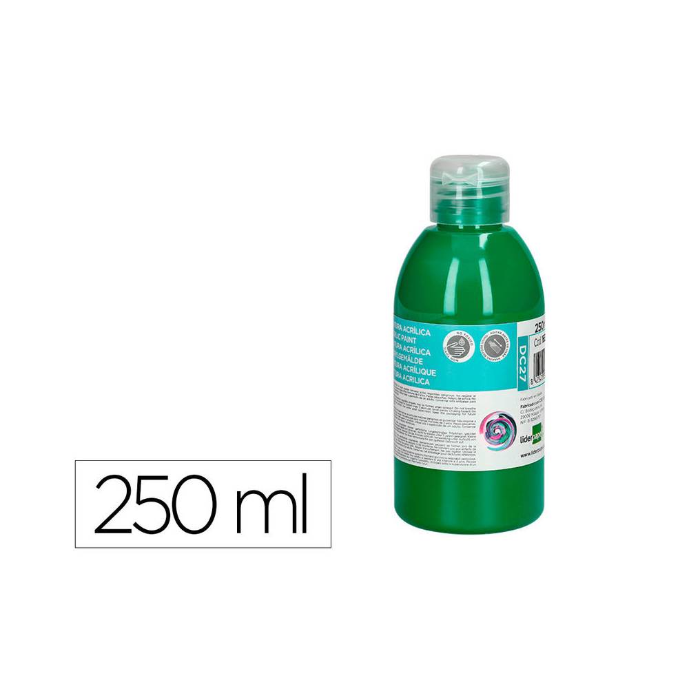 Pintura acrilica liderpapel bote de 250 ml verde oscuro