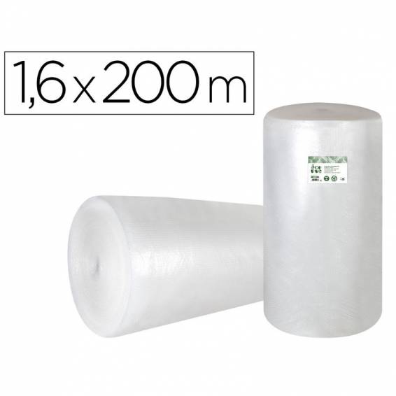 Plastico burbuja liderpapel ecouse 1.60x200m 30% de plastico reciclado