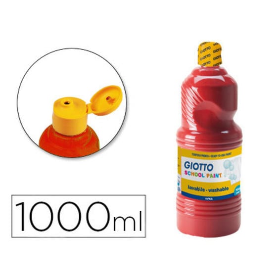 Tempera liquida giotto escolar lavable 1000 ml rojo escarlata